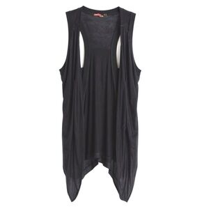 Forever 21 black jersey cascading cardigan vest, Size S/P